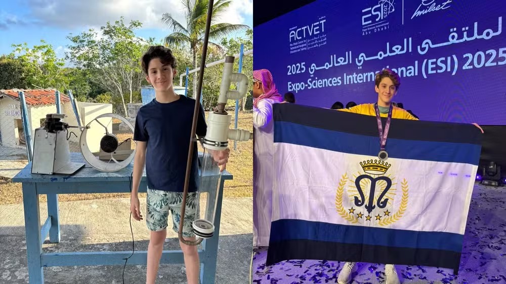 Estudante de 14 anos ganha prêmios internacionais com bomba eólica feita de material reciclável para levar água a famílias em áreas secas